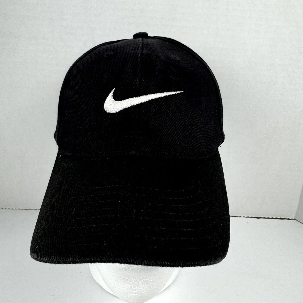 Vintage Nike Adult Snapback Hat Cap Swoosh Baseball Dad Black Green Under Bill